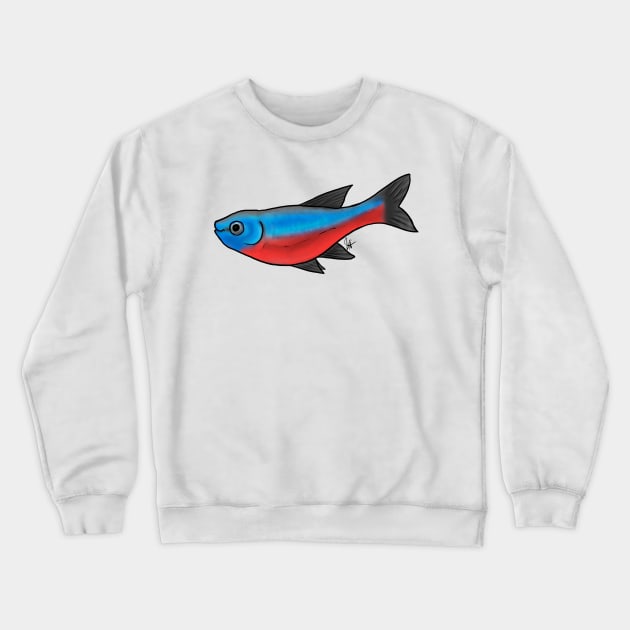 Fish - Tetras - Cardinal Tetra Crewneck Sweatshirt by Jen's Dogs Custom Gifts and Designs